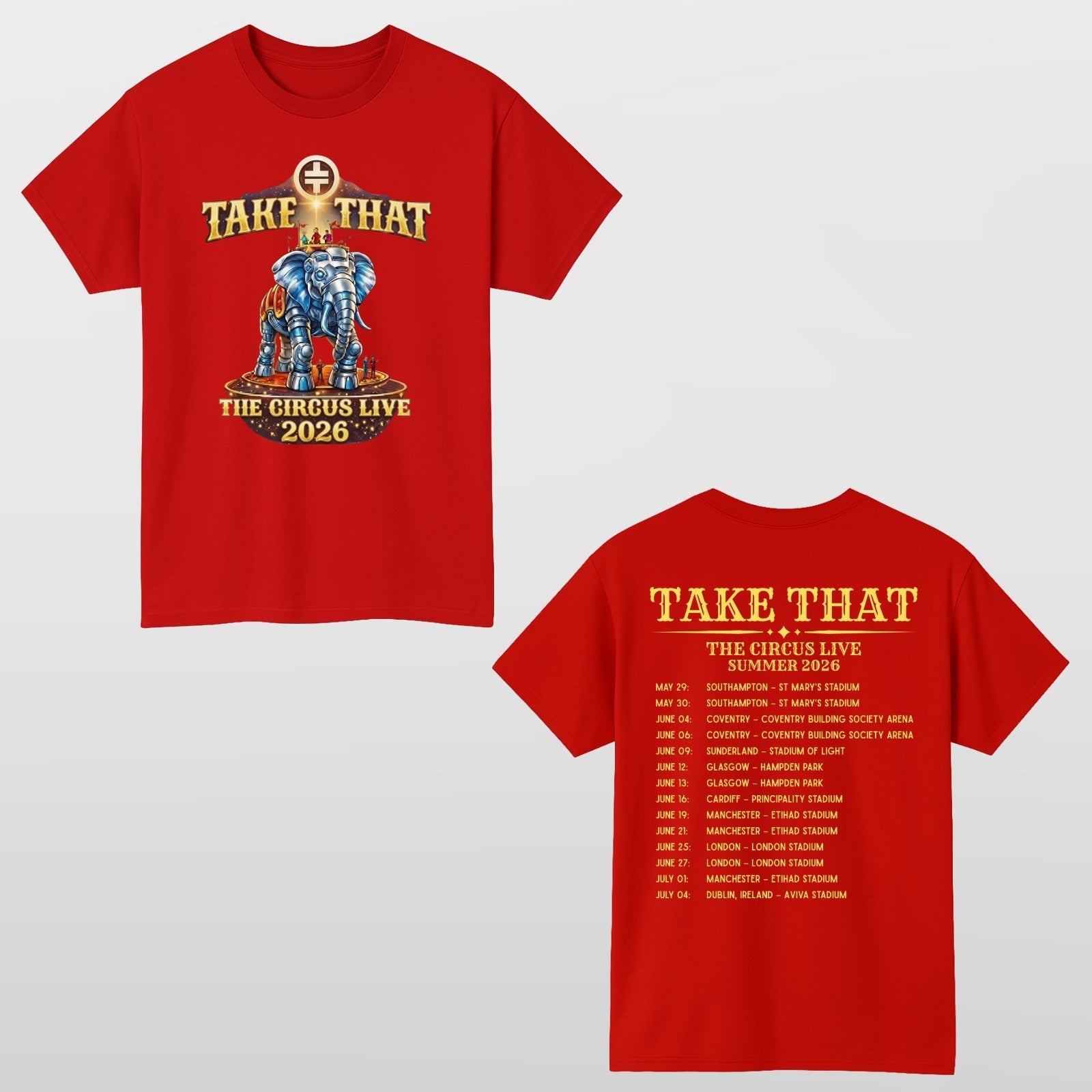 Take That The Circus Live Tour Inspired T Shirt Music Graphic Unisex Adults Kids