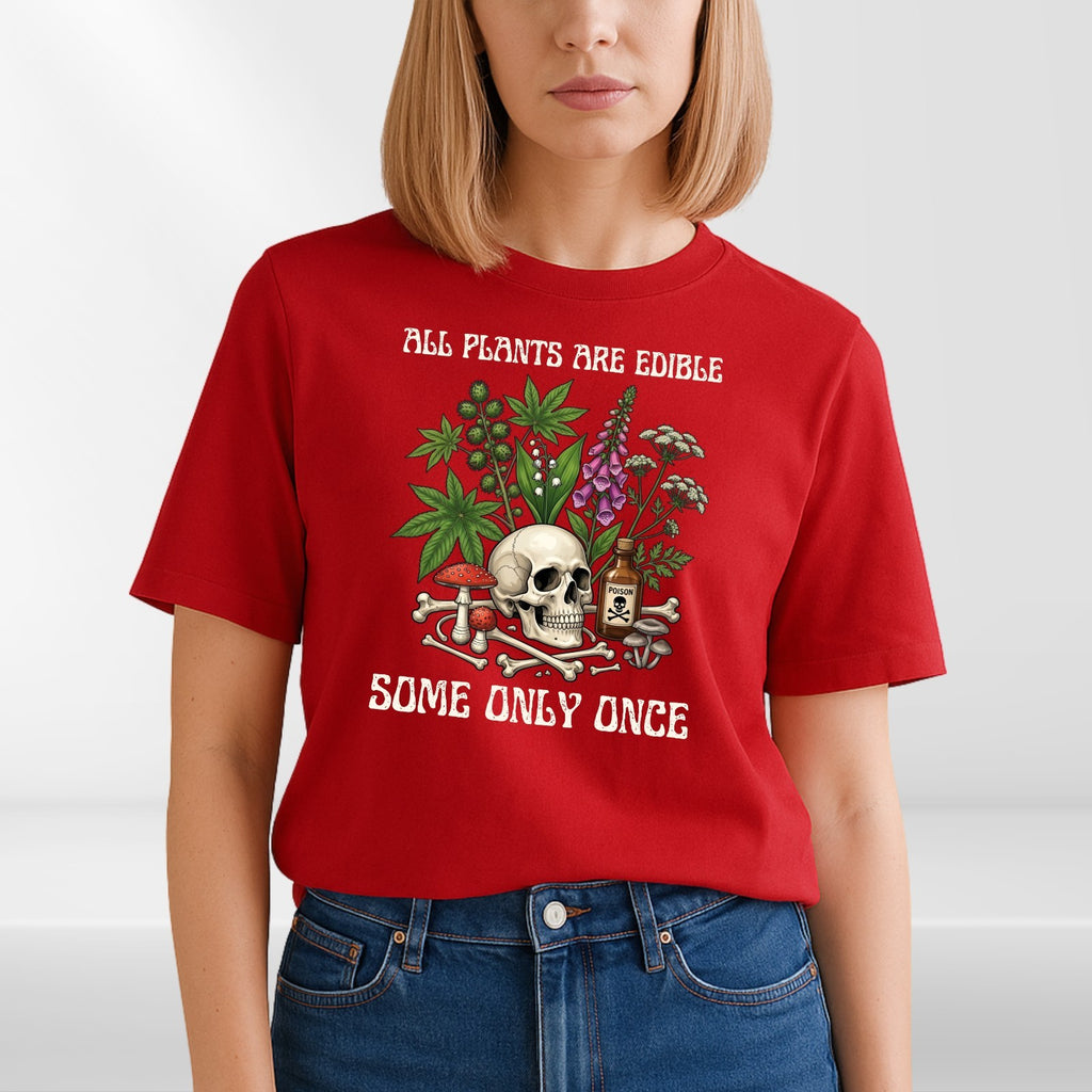 Funny Gardening T Shirt All Plants Are Edible Botanical Unisex Gift Tee UK