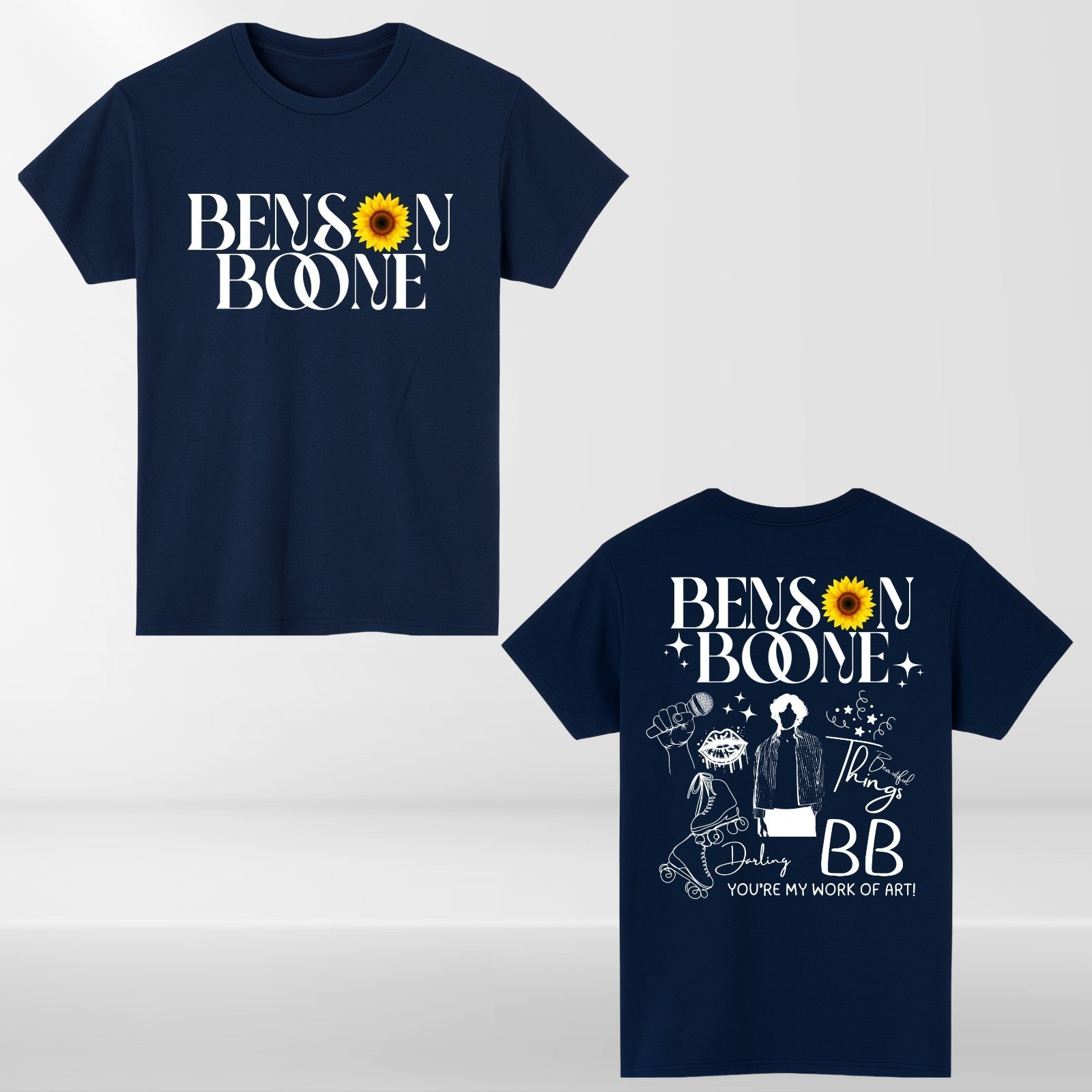 Benson Bonne Front & Back T shirt, Benson Boone concert lyrics tee top