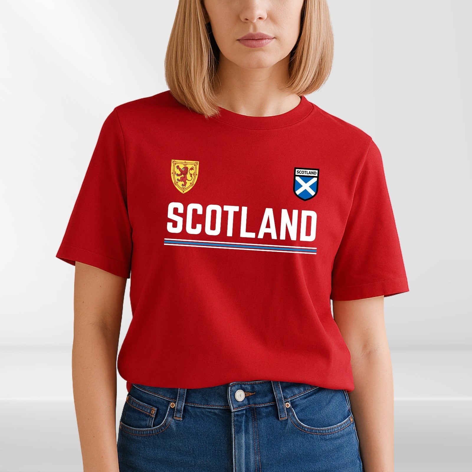 Scotland Lion Rampant T Shirt Saltire Retro Football Womens Fan Tee Top