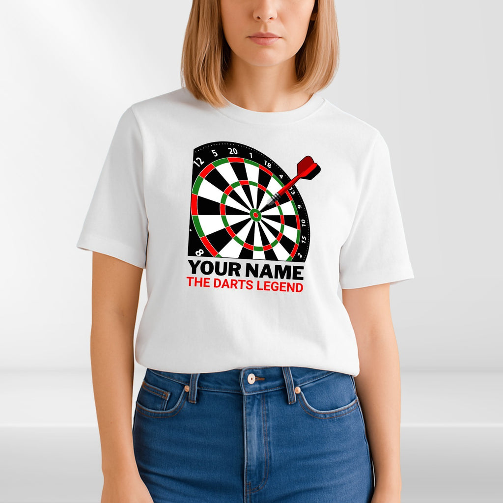 Personalised Darts T Shirt Any Name The Darts Legend Gift Unisex Tee