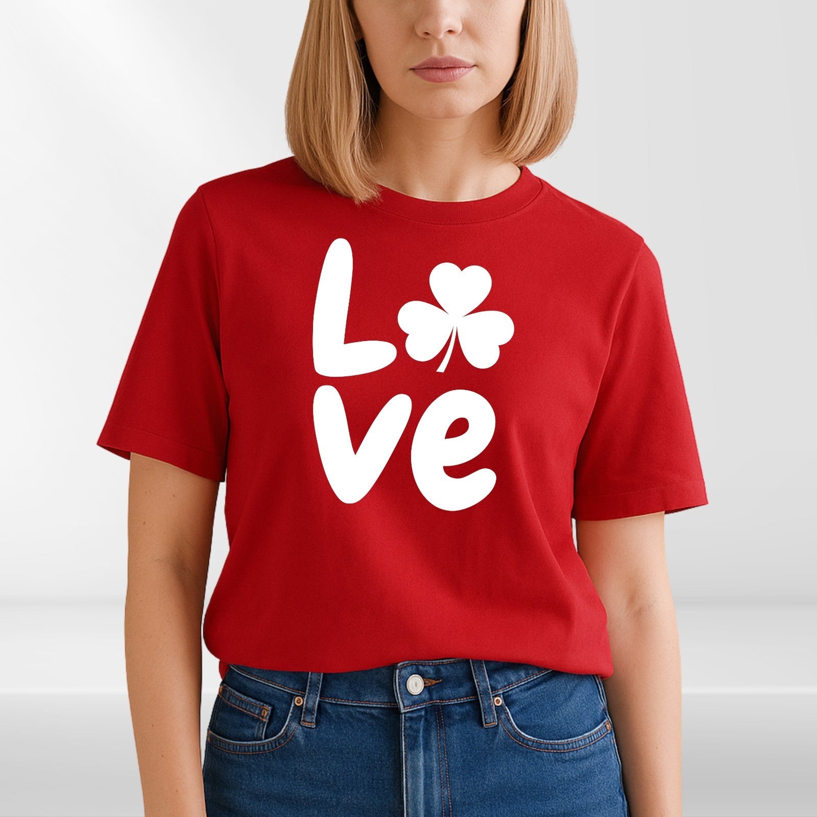 St Patricks Day Family Matching T-Shirts Love Shamrock Black Cotton Unisex
