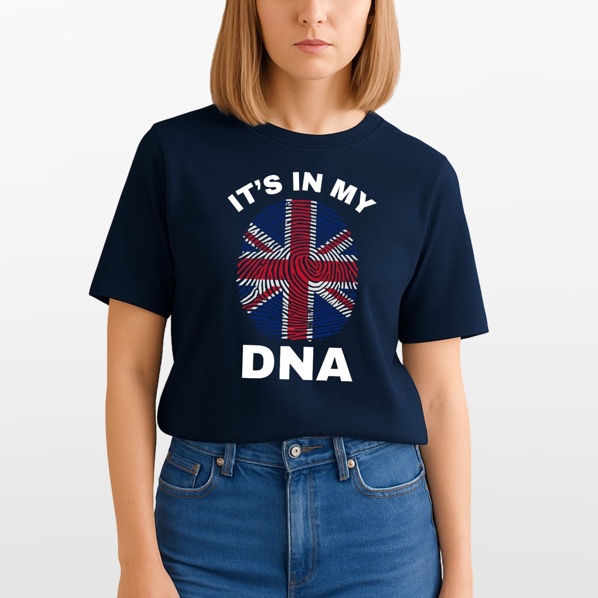 Britain Its In My DNA Funny Union Jack Flag T Shirt British Pride Unisex Cotton