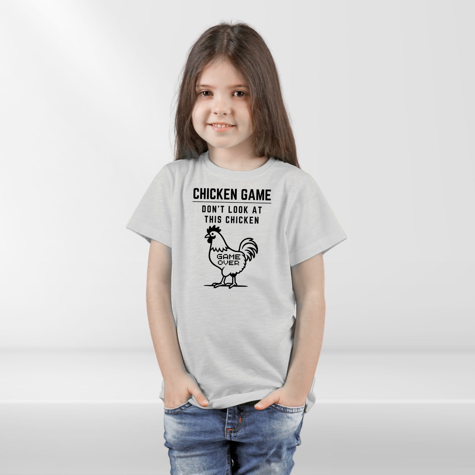 Chicken Game T Shirt Don't Look At This Chicken Printed Game Over Funny Tee Top
