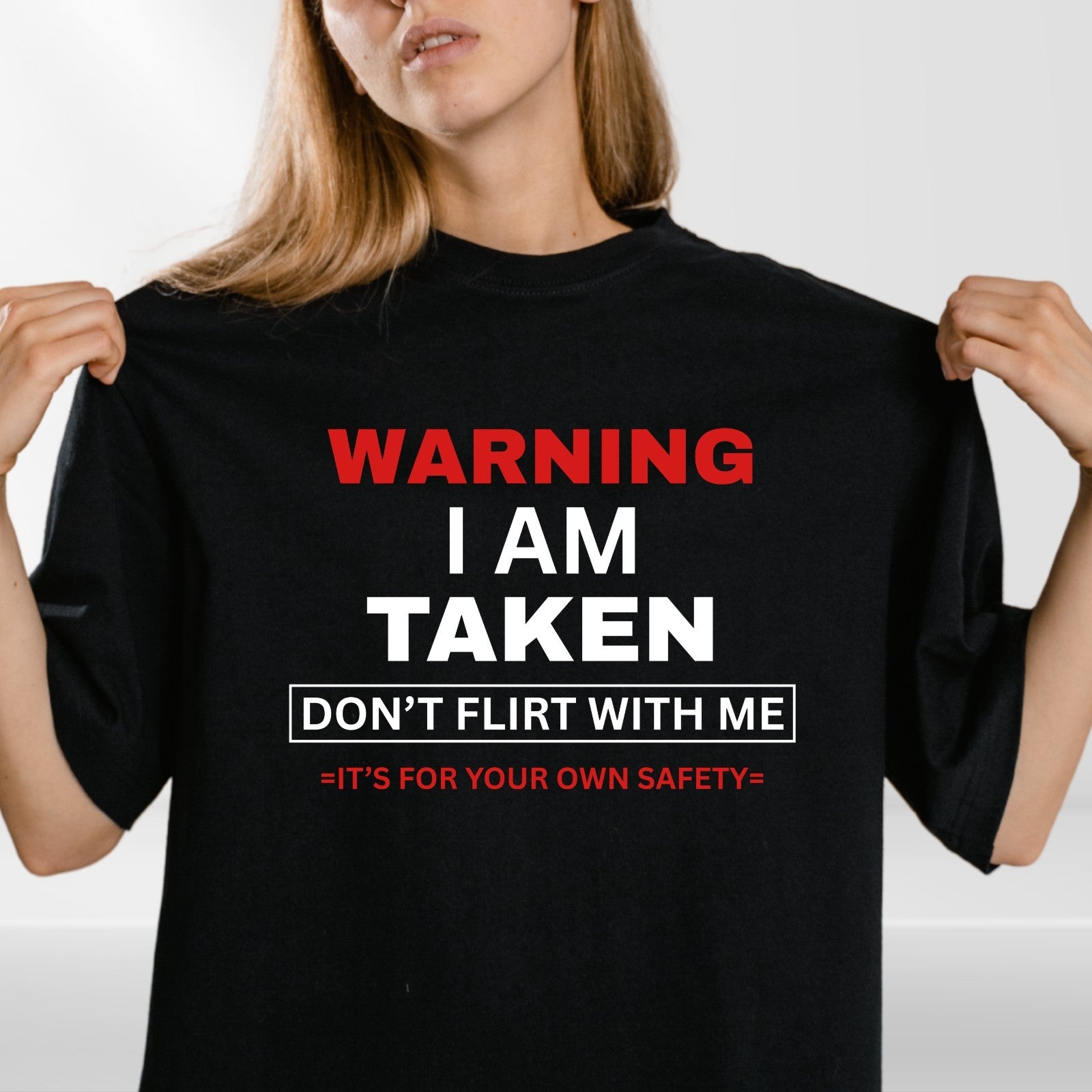 Warning I'm Taken T Shirt Funny Relationship Couples Unisex Gift Tee Top UK