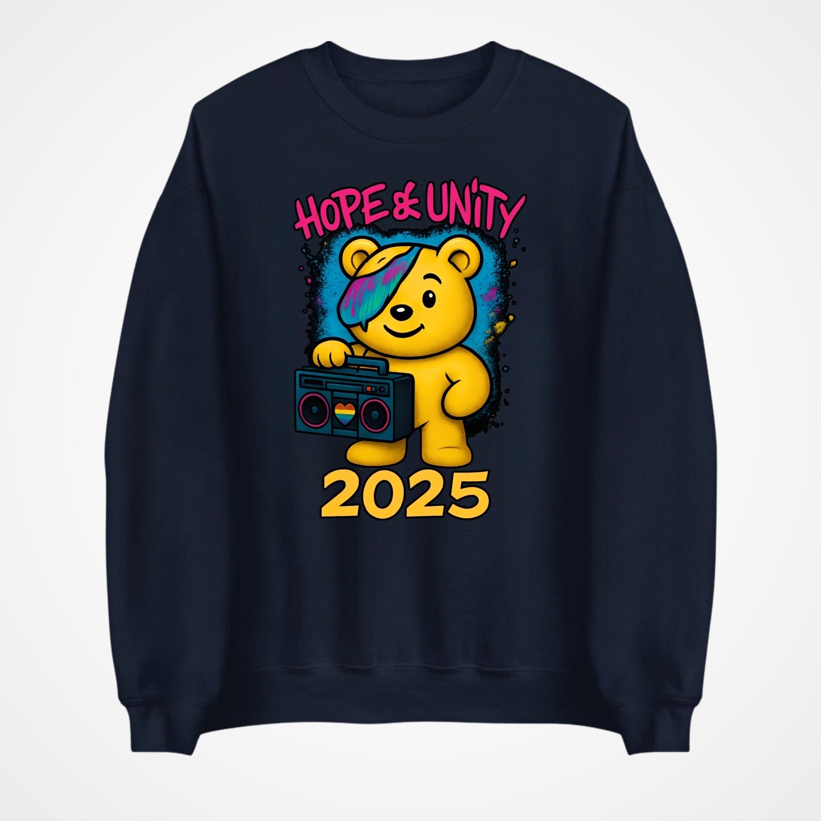 Hope & Unity 2025 Bear Jumper | Positive Sweatshirt | Unisex Gift 3Y–4XL