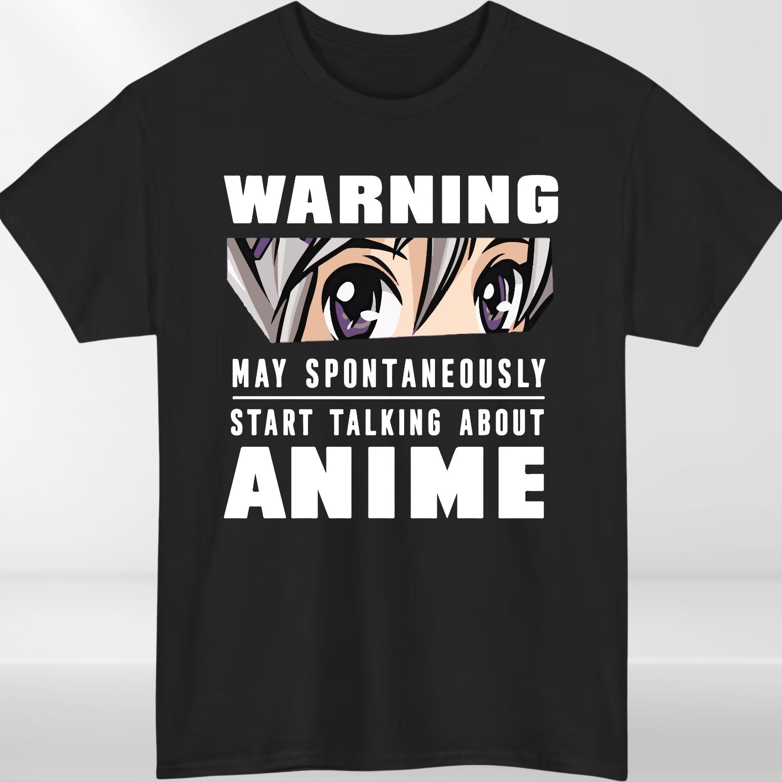 Warning May Start Talking About Anime Funny Mens T-Shirt 100% Cotton