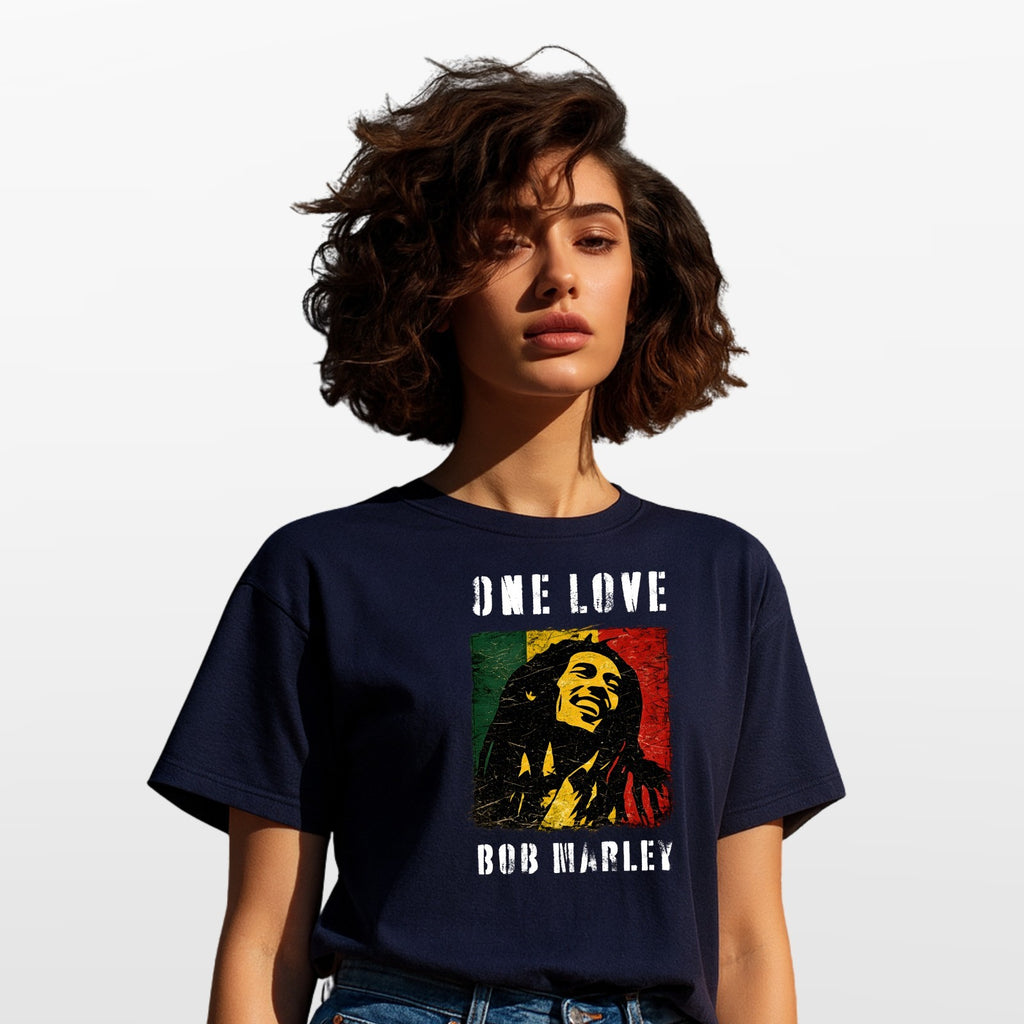 One Love Reggae Music T-Shirt Jamaican Pride Inspired Graphic Unisex Casual Tee