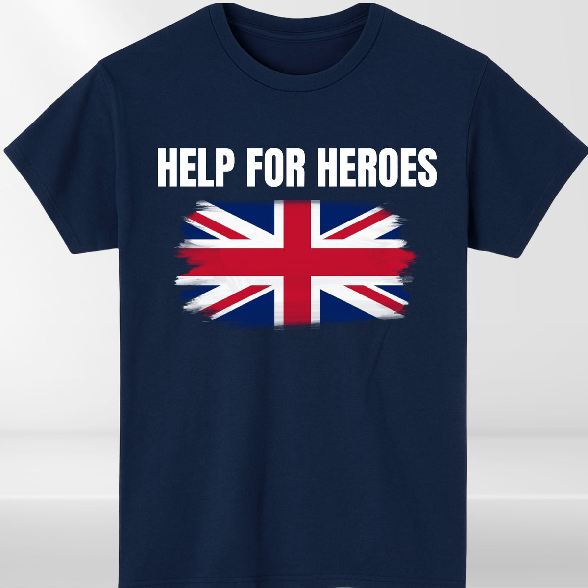 Help For Heroes Inspired Union Flag Graphic T-Shirt Flag Unisex Tee