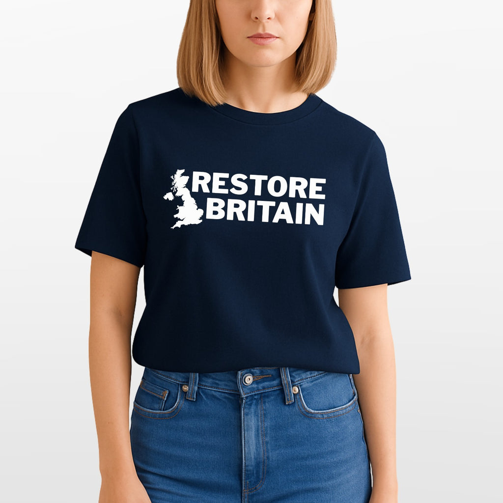 Restore Britain T Shirt Rupert Lowe Politics Patriot British Anti Labour Top Tee