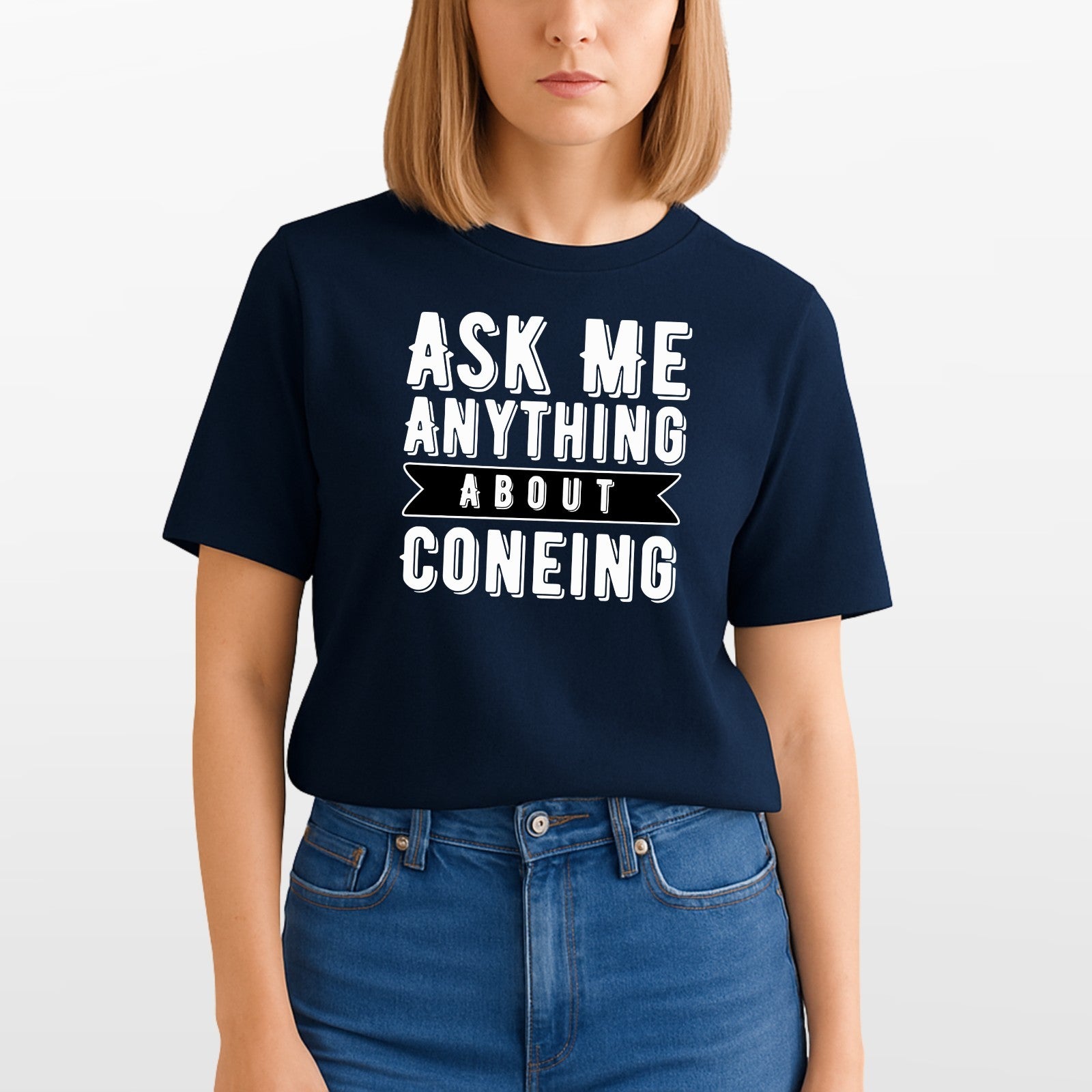 Ask Me Anything About Coneing T Shirt Funny Ice Cream Slogan Tee Unisex Gift