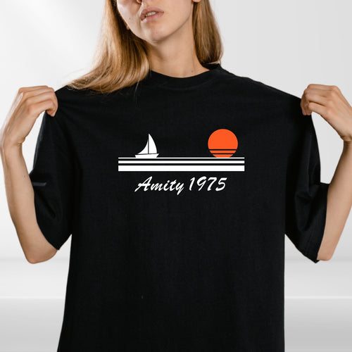 Amity 1975 Men's Island Cotton Cotton T-Shirt Tee Retro T-Shirt