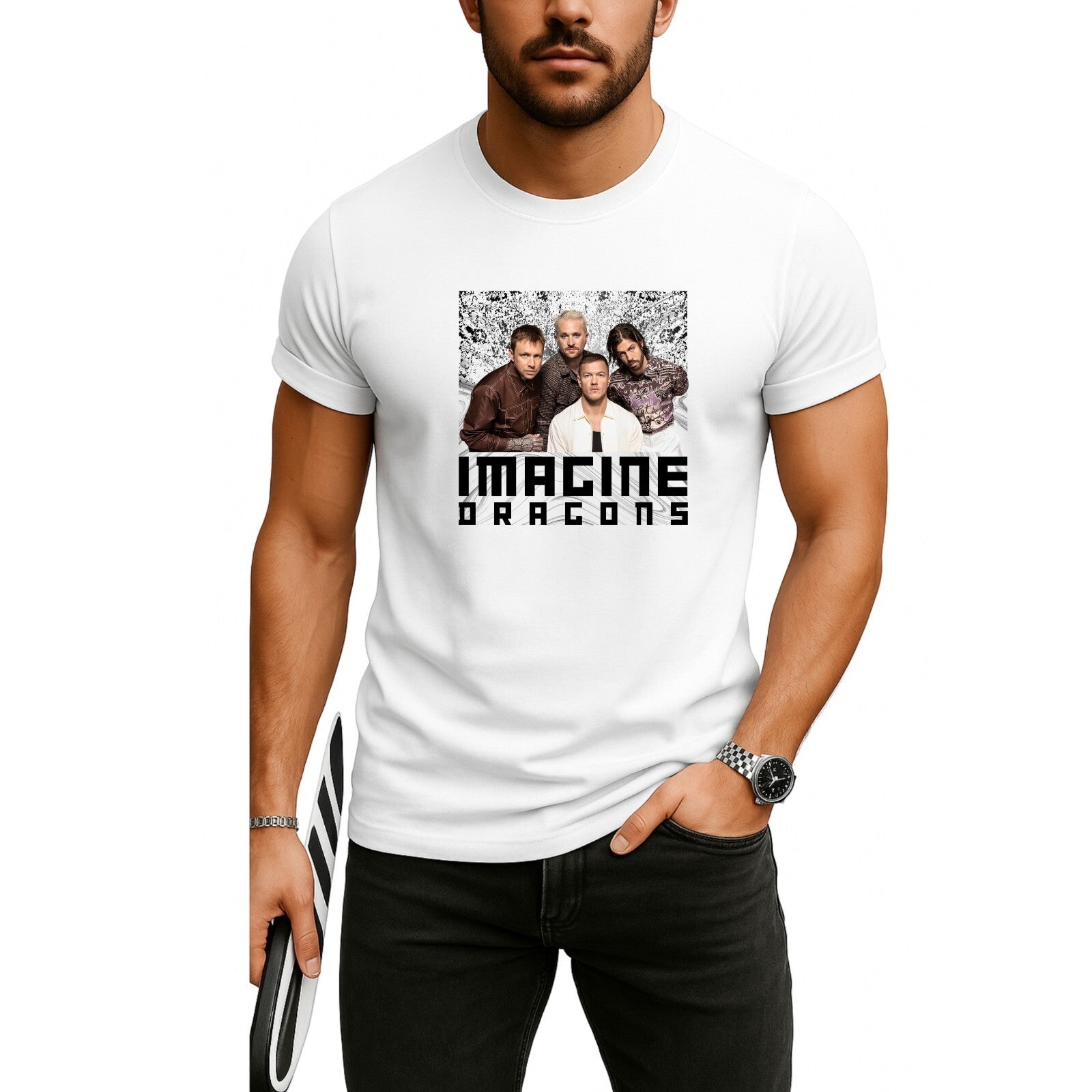 Colourful Pop Rock Concert T-Shirt Design A product view 2