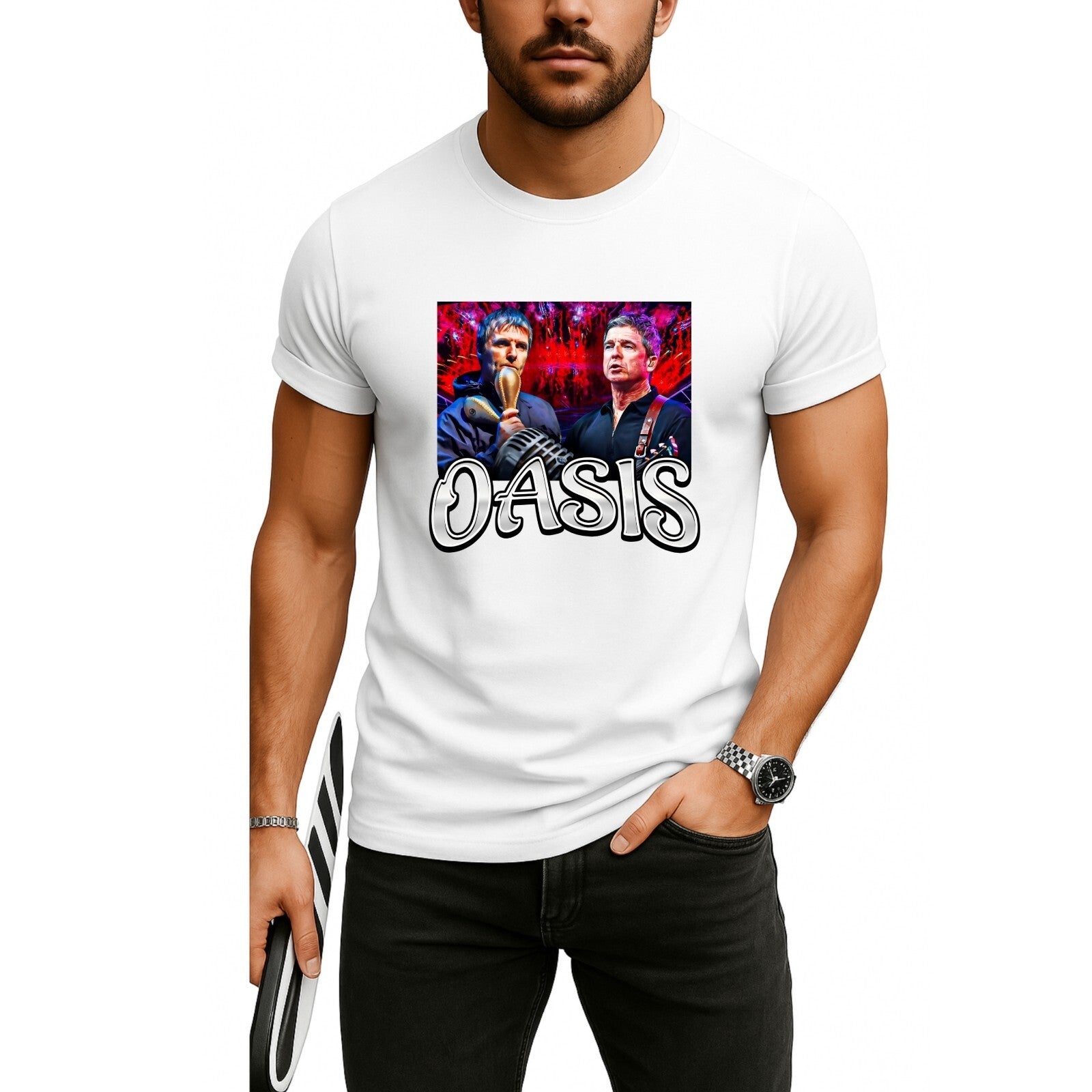 Retro Britpop Band Vintage Indie Rock T-Shirt product view 2
