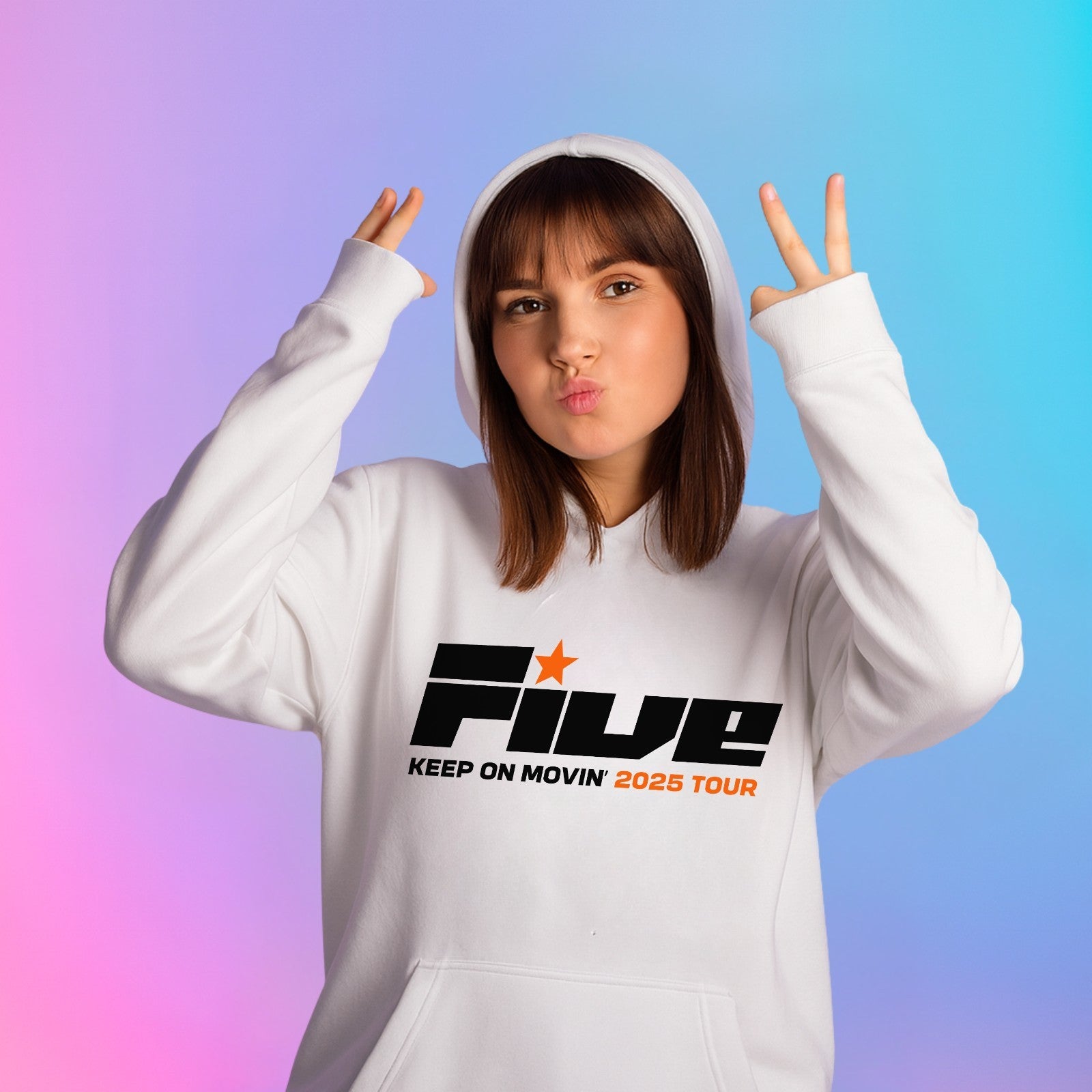 Five Keep On Movin Tour 2025 Hoodie Uk Pop Tour Concert Fans Gift Unisex Jumper