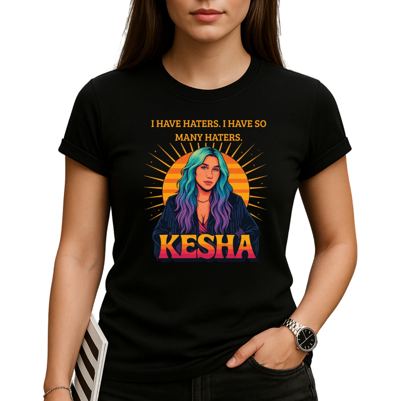 Nostalgic Music Aesthetic Colorful T-Shirt product view 5