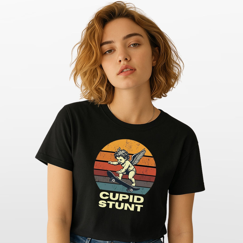 Cupid Stunt Funny Joke T Shirt Sarcastic Humour Unisex Party Gift Tee Top