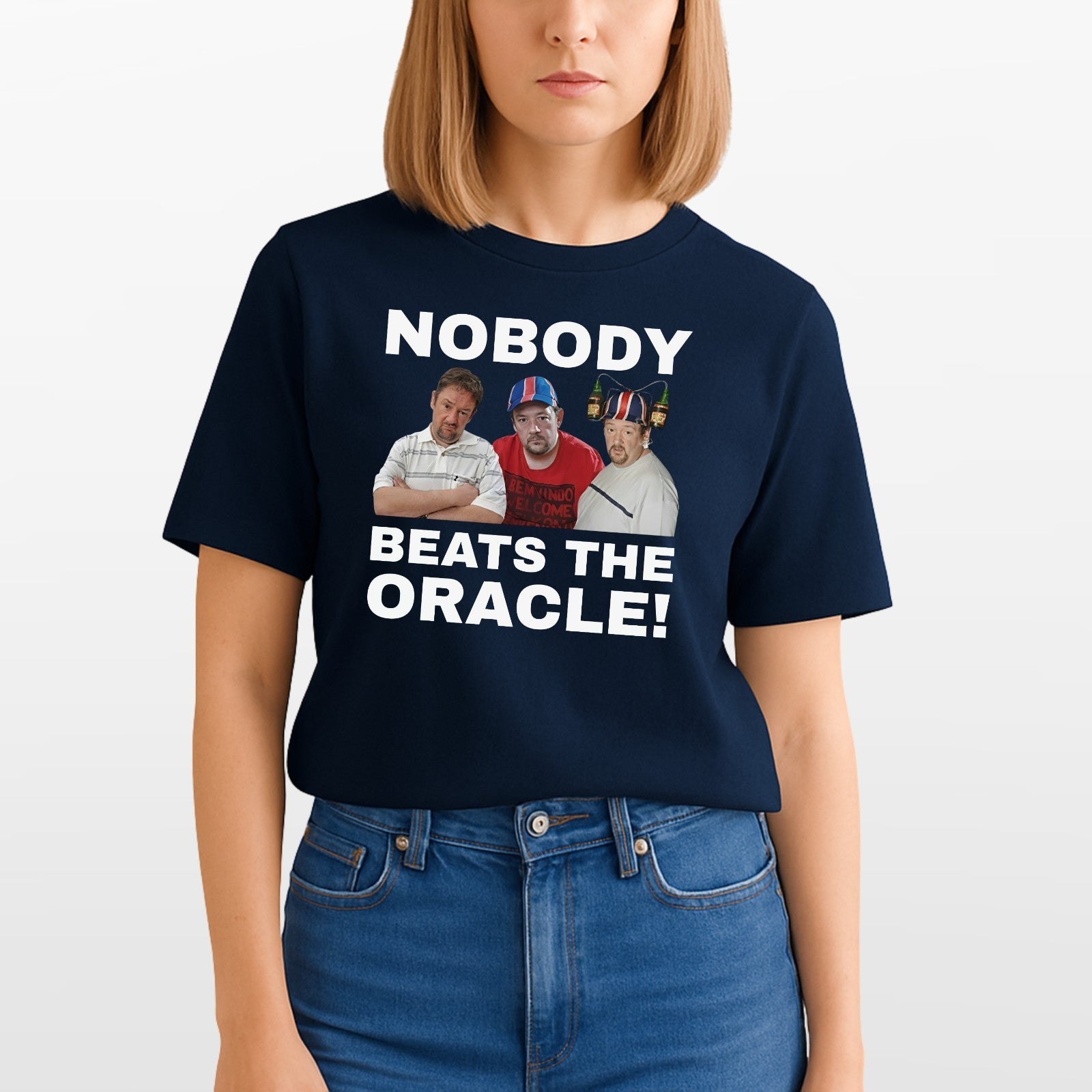 Nobody Beats The Oracle T Shirt Benidorm Geoff Maltby Comedy Unisex Tee UK