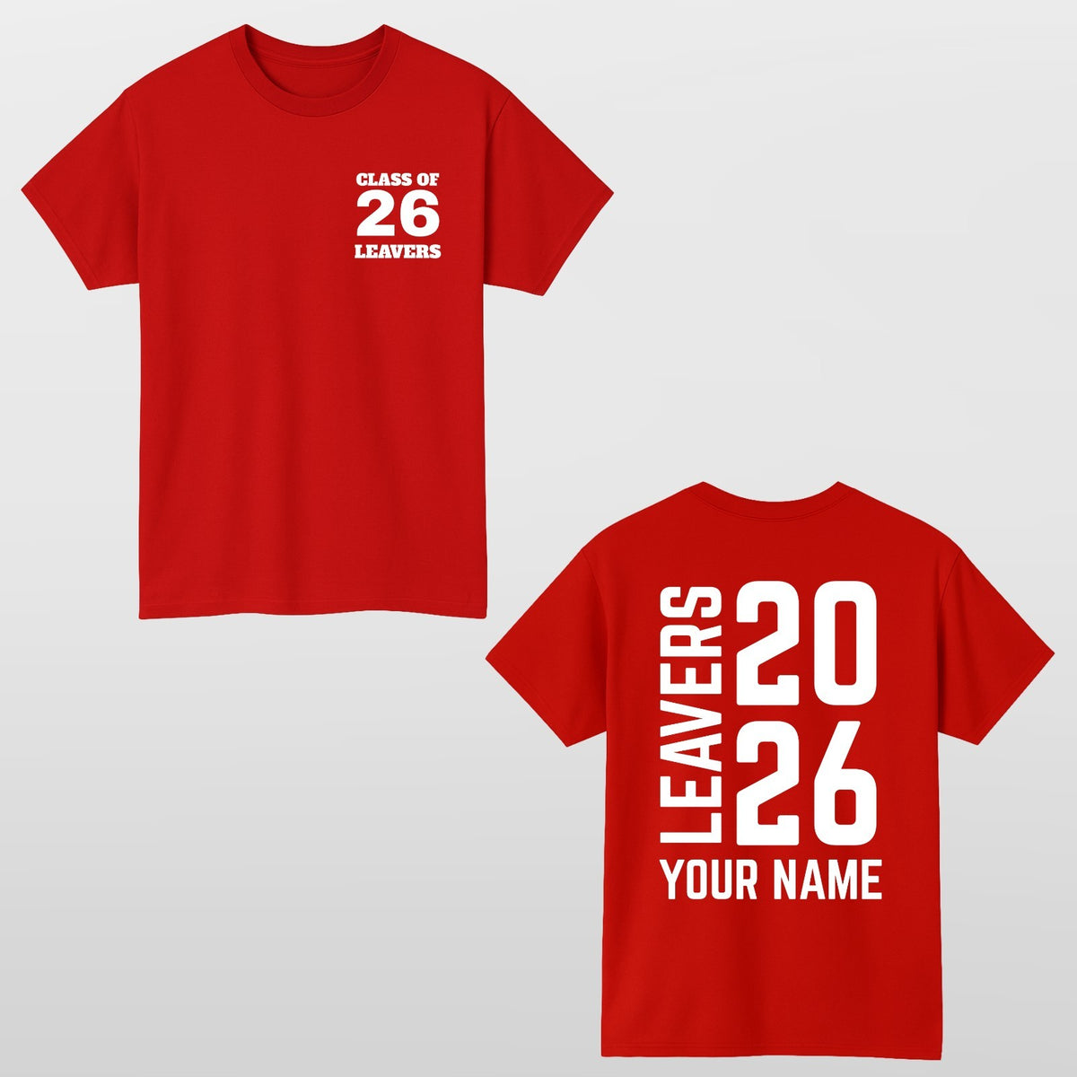 School Leavers Class Of 2026 T Shirt Personalised Name Kids Unisex Gift