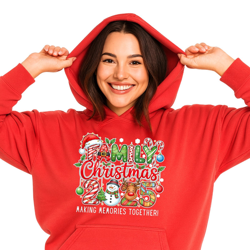 Family Christmas 2025 Hoodie | Matching Xmas Hoodie | Snowman & Reindeer Gift |