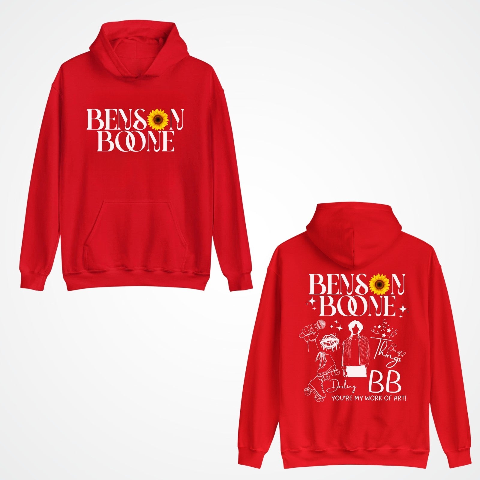 Emotional Pop Front & Back hoodie, Benson Boone concert lyrics tee Hoody