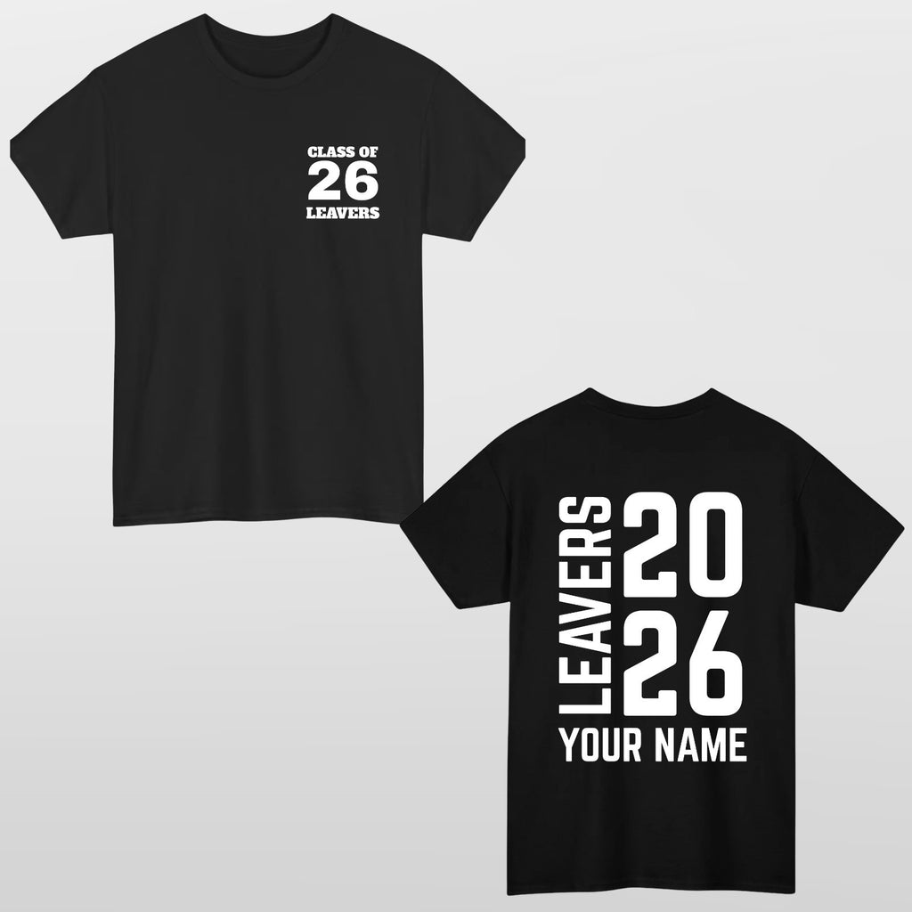 School Leavers Class Of 2026 T Shirt Personalised Name Kids Unisex Gift