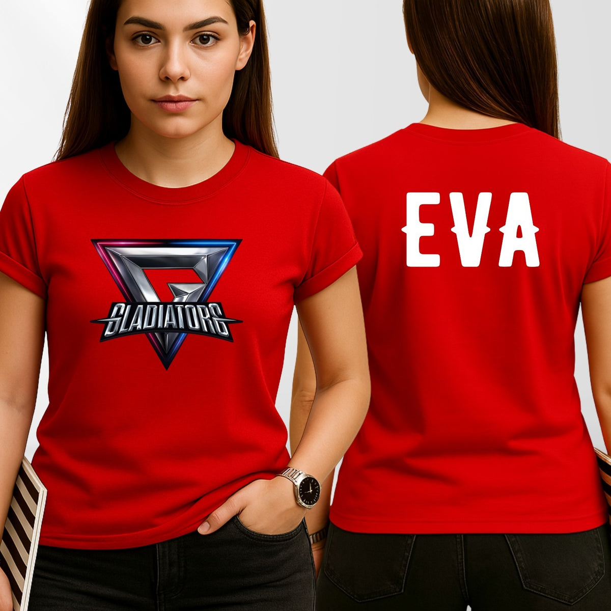 Personalised Gladiators Adult Kids T-Shirt Gaming Team Gamer 90's TV Show Xmas