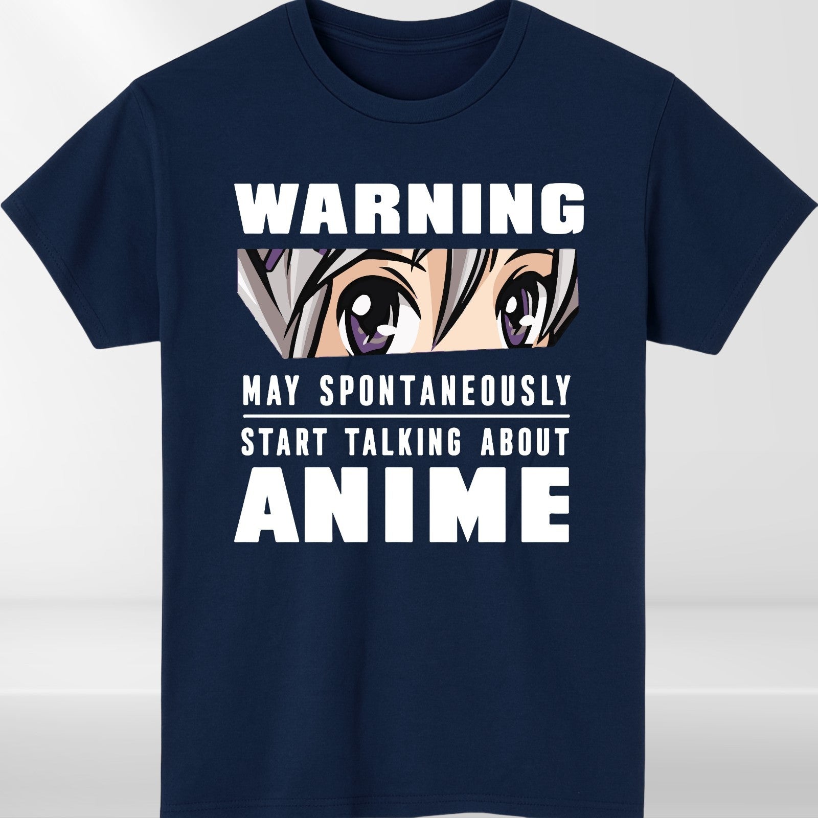 Warning May Start Talking About Anime Funny Mens T-Shirt 100% Cotton