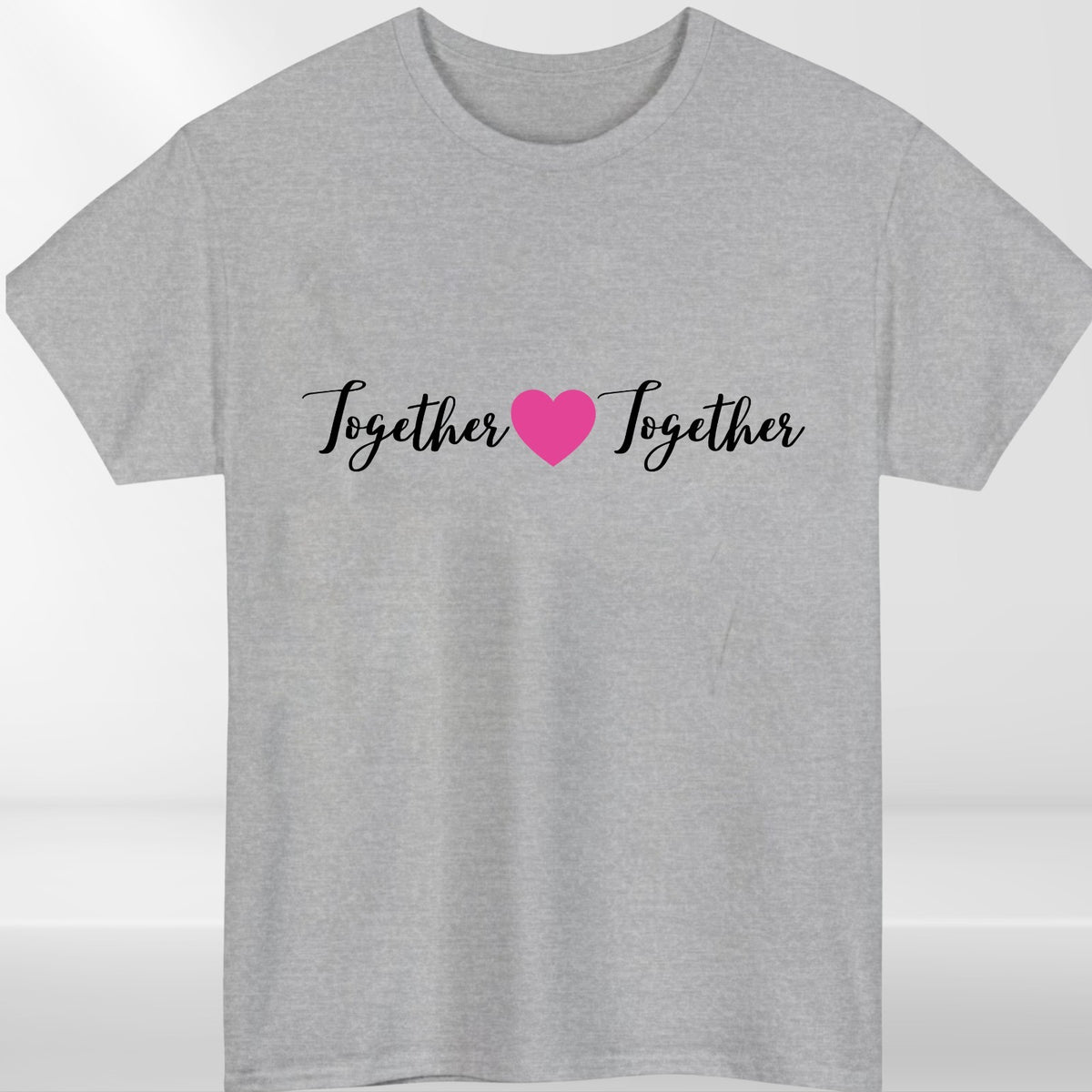 Together Heart Love Graphic T-Shirt Unisex Romantic Gift Casual Tee Top