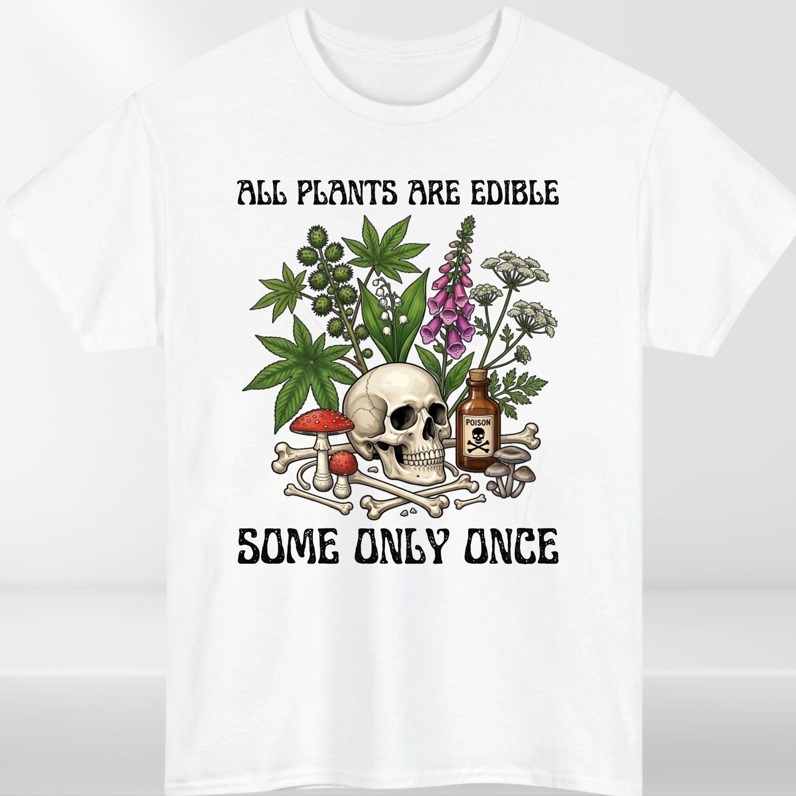 Funny Gardening T Shirt All Plants Are Edible Botanical Unisex Gift Tee UK