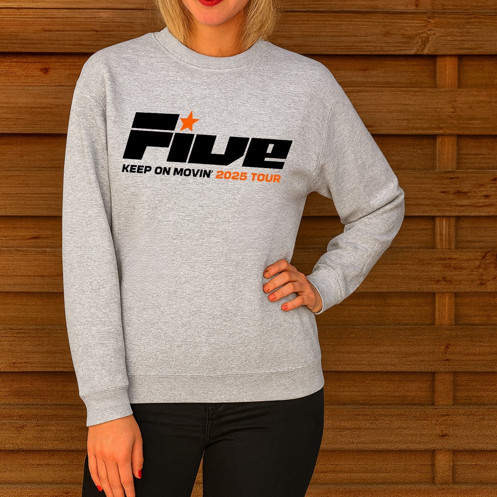 Five Keep On Movin Sweatshirt UK Tour Pop Star Concert Back Fans Gift Jumper