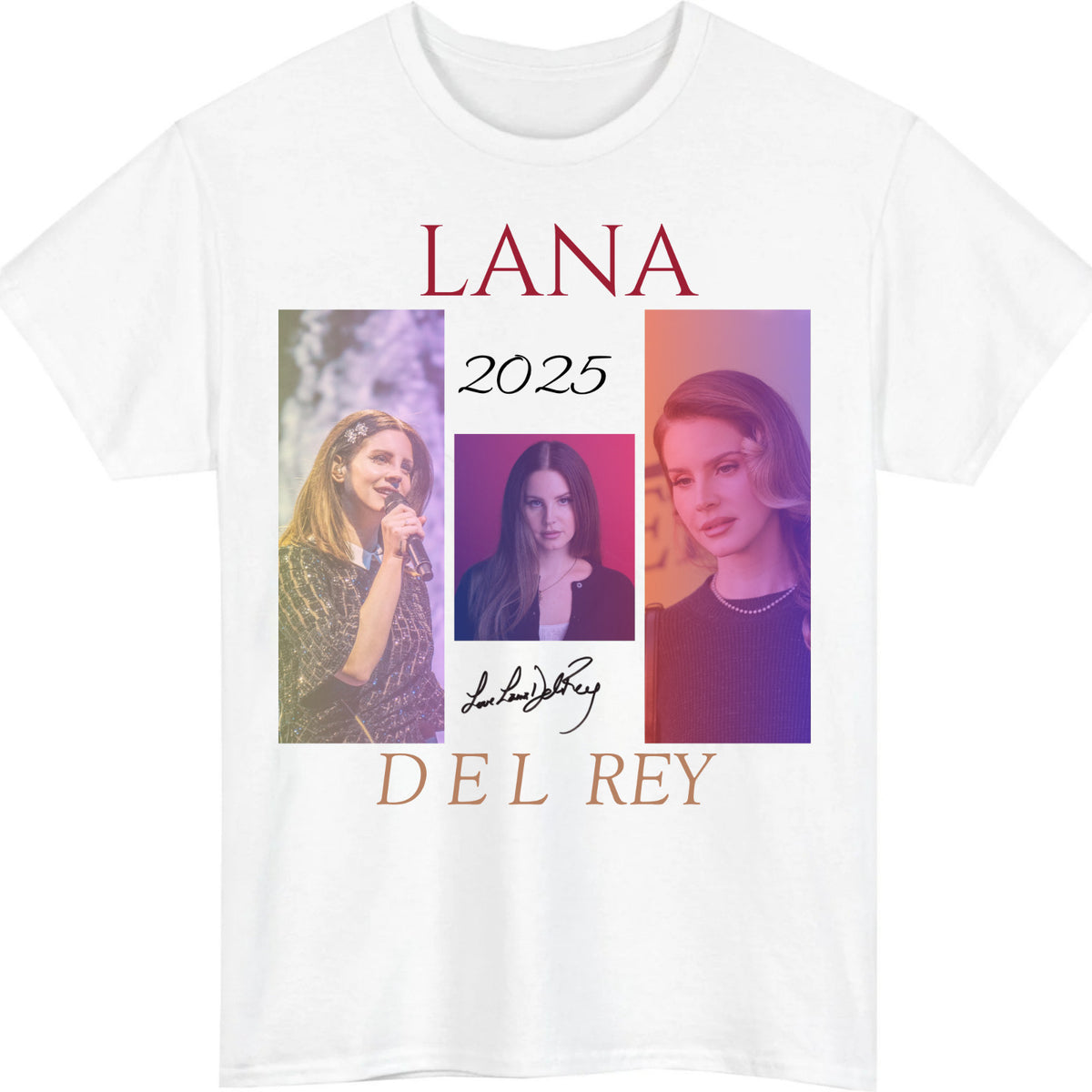 Lana Del Rey red tex t shirtt T-Shirt product view 2