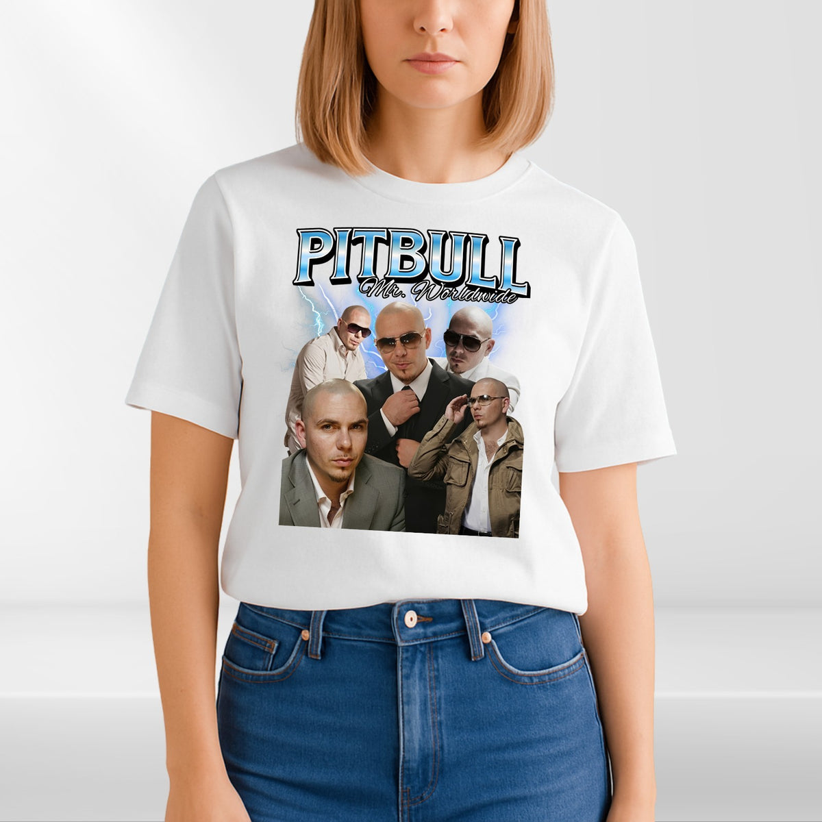 Retro Mr Worldwide Inspired T Shirt Vintage Music Graphic Fan Tee Top UK