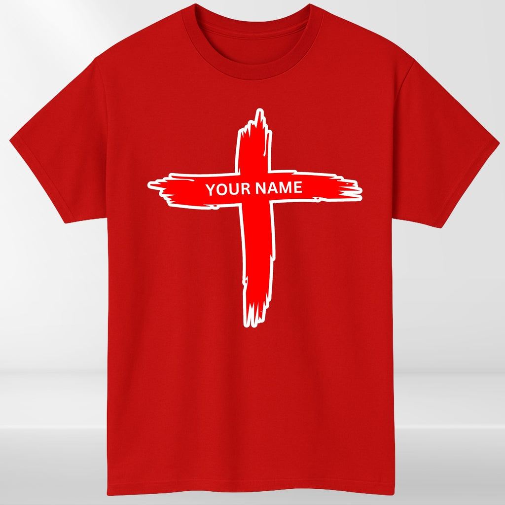Personalised Cross T-Shirt Family Matching Easter Christian Black Cotton Top