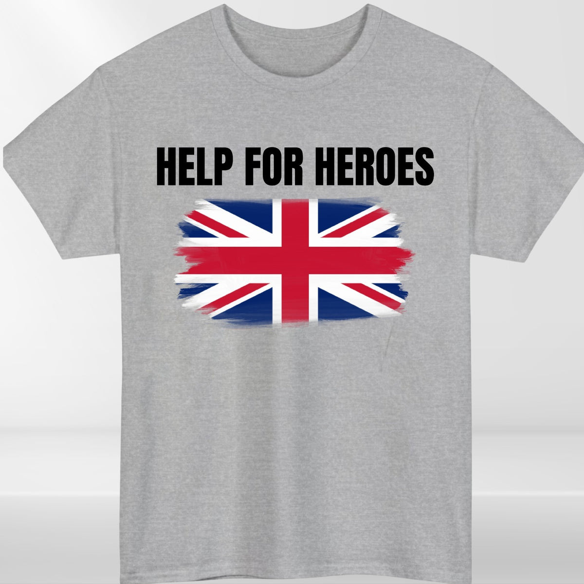 Help For Heroes Inspired Union Flag Graphic T-Shirt Flag Unisex Tee