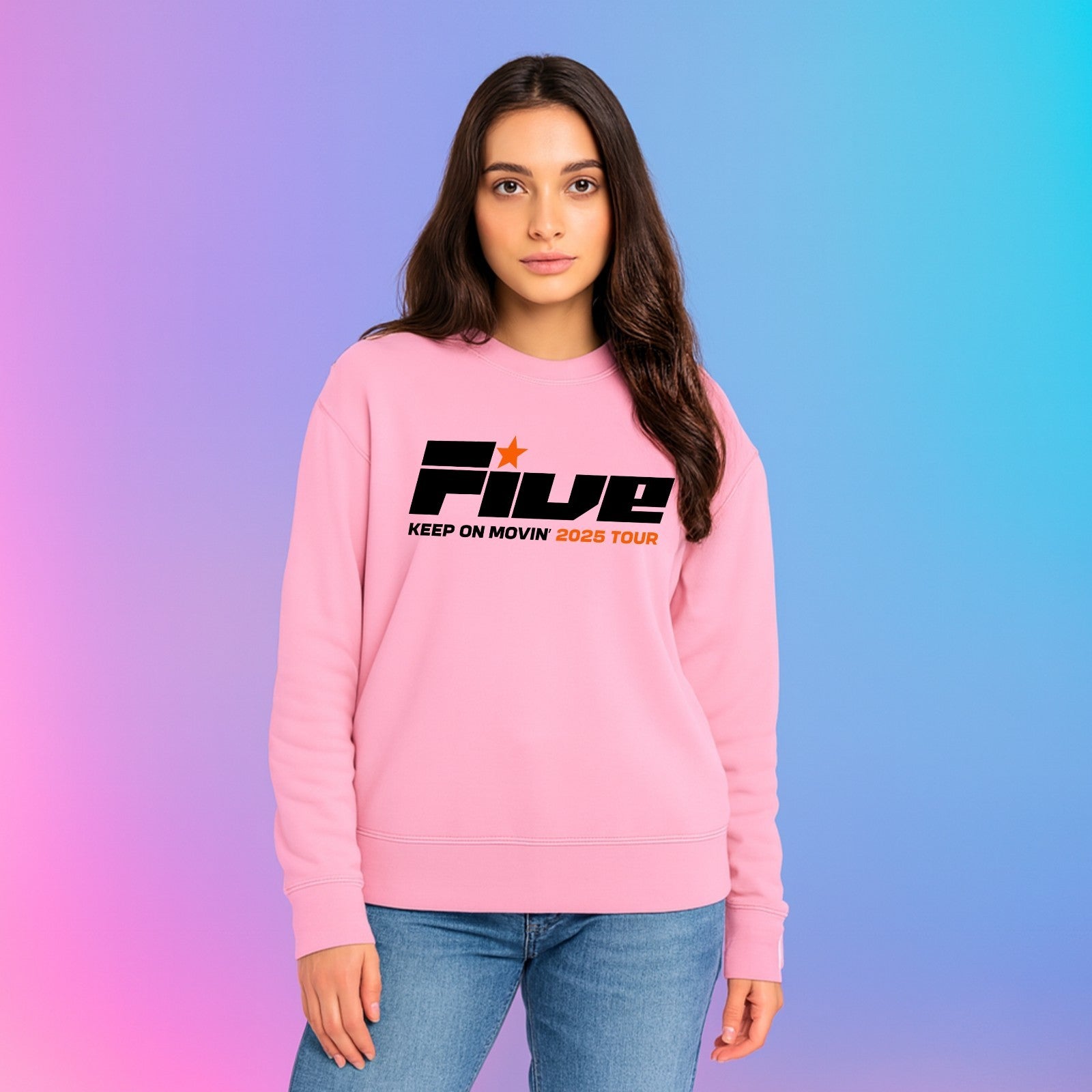 Five Keep On Movin Sweatshirt UK Tour Pop Star Concert Back Fans Gift Jumper