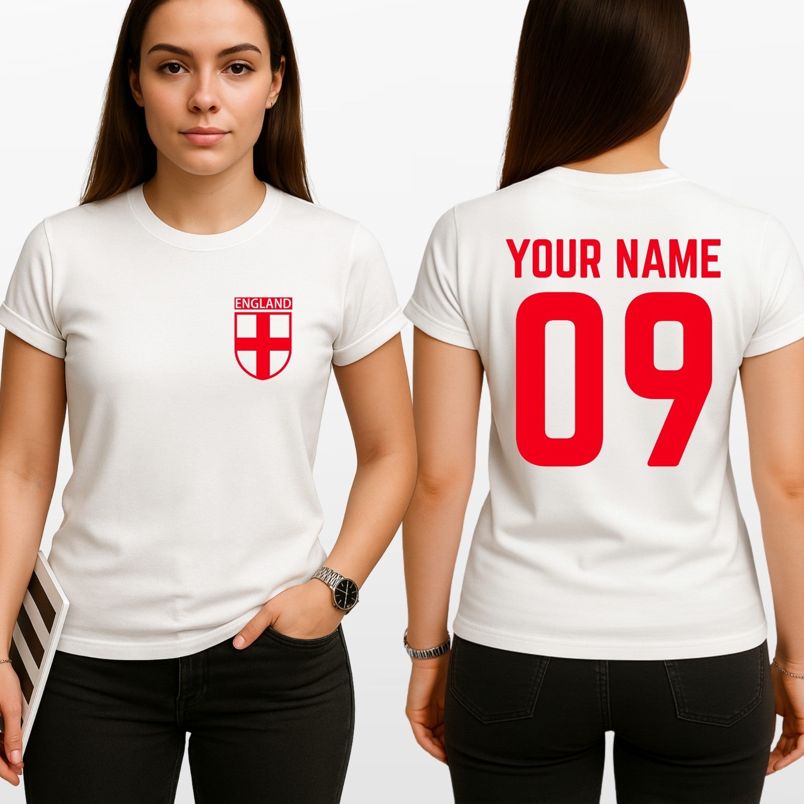 Personalised England Football T Shirt World Cup 2026 Kids Unisex Tee