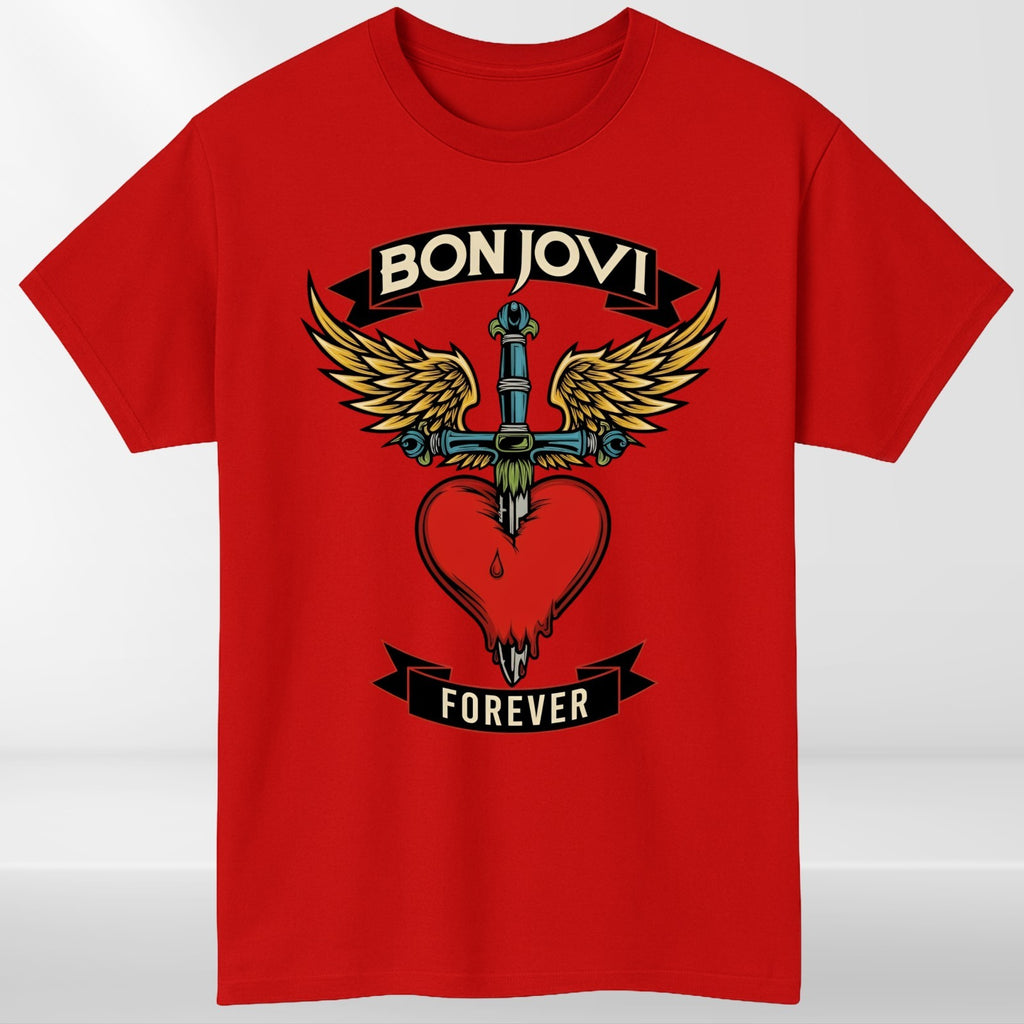 Bon Jovi Forever Inspired T-Shirt Band Merch Heart – Vintage Rock Band Concert