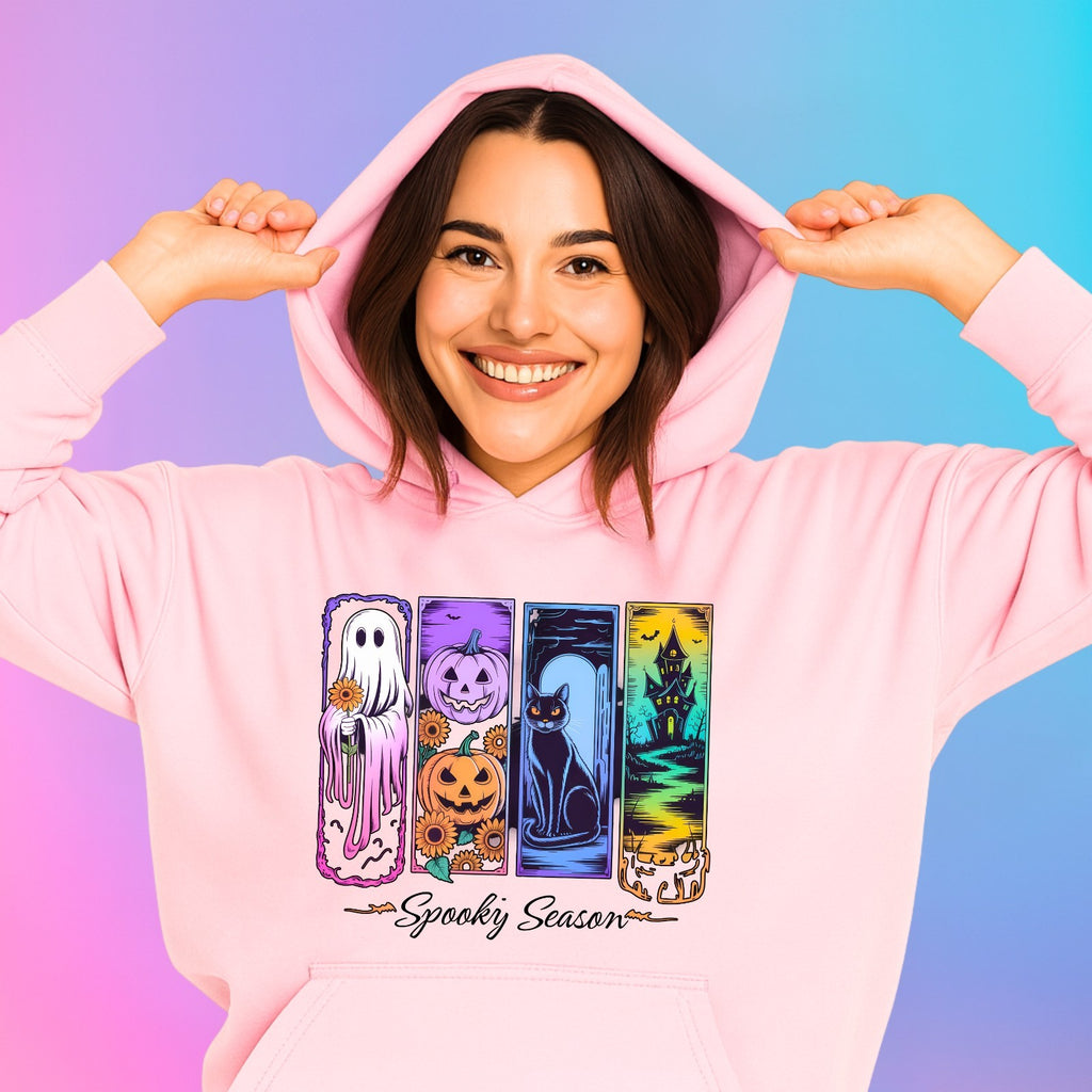 Spooky Season Hoodie | Halloween Ghost & Pumpkin Design | Cute Spooky Sweatshirt