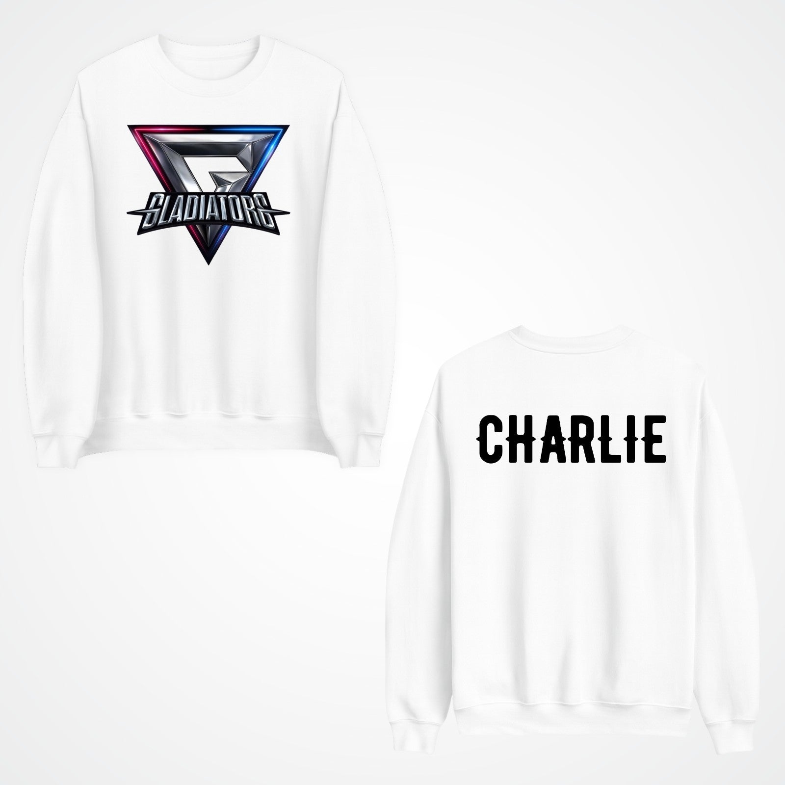Personalised Gladiators Adult Kids Jumper  Gaming Team Gamer 90's TV Show Xmas