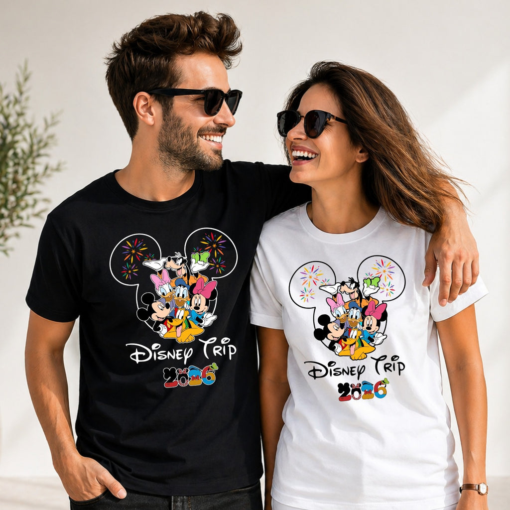 Family Vacation Trip 2026 Matching T-Shirt Theme Park Holiday Graphic Tee Adults