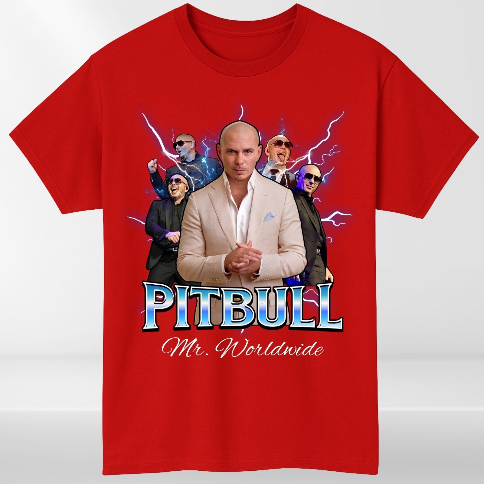 Retro Mr Worldwide Inspired Adults T Shirt Vintage Music Fun Tee Top