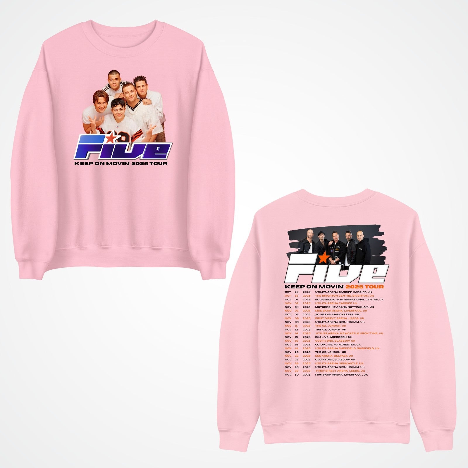Vintage FIVE Boyband Sweatshirt: 90s Keep On Moving Tour Jumper Top