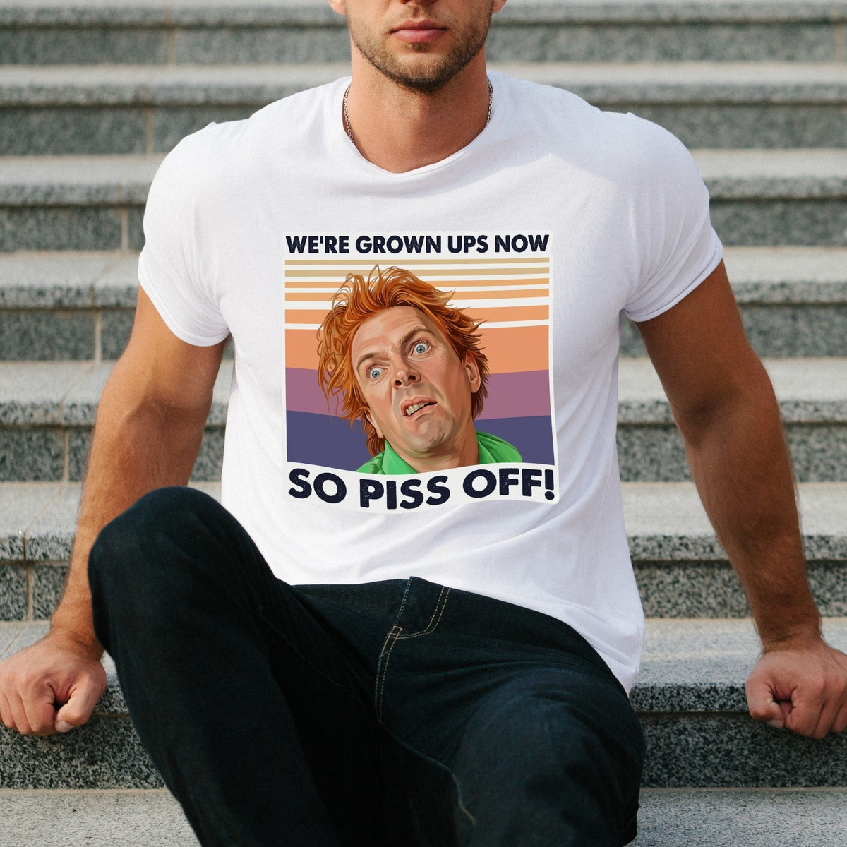 DROP DEAD FRED INSPIRED T SHIRT WE'RE GROWN UPS NOW FUNNY RIK MAYALL UNISEX TEE
