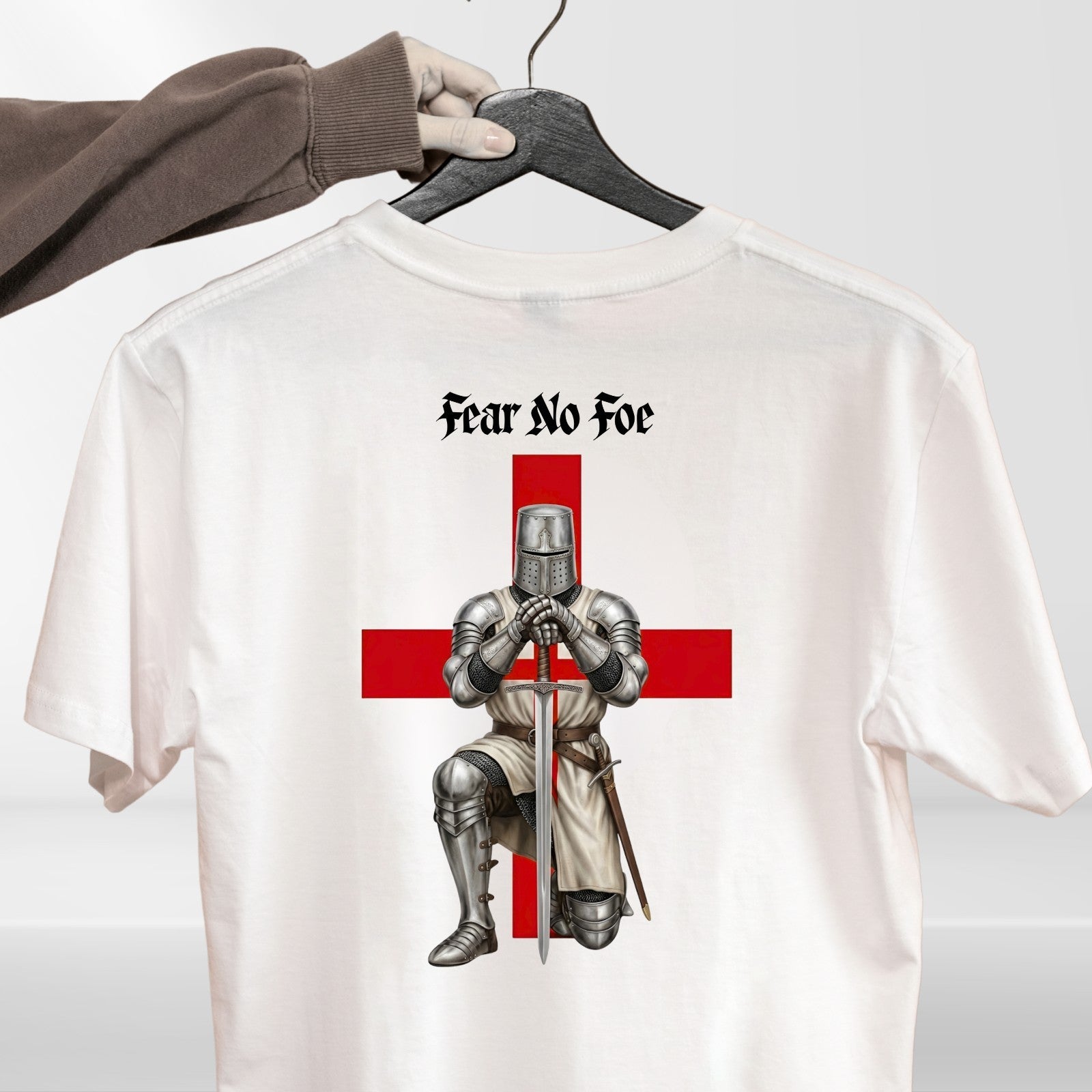 St George's Day Fear No Foe T-Shirt England Knight Cross Unisex Gift Medieval Te