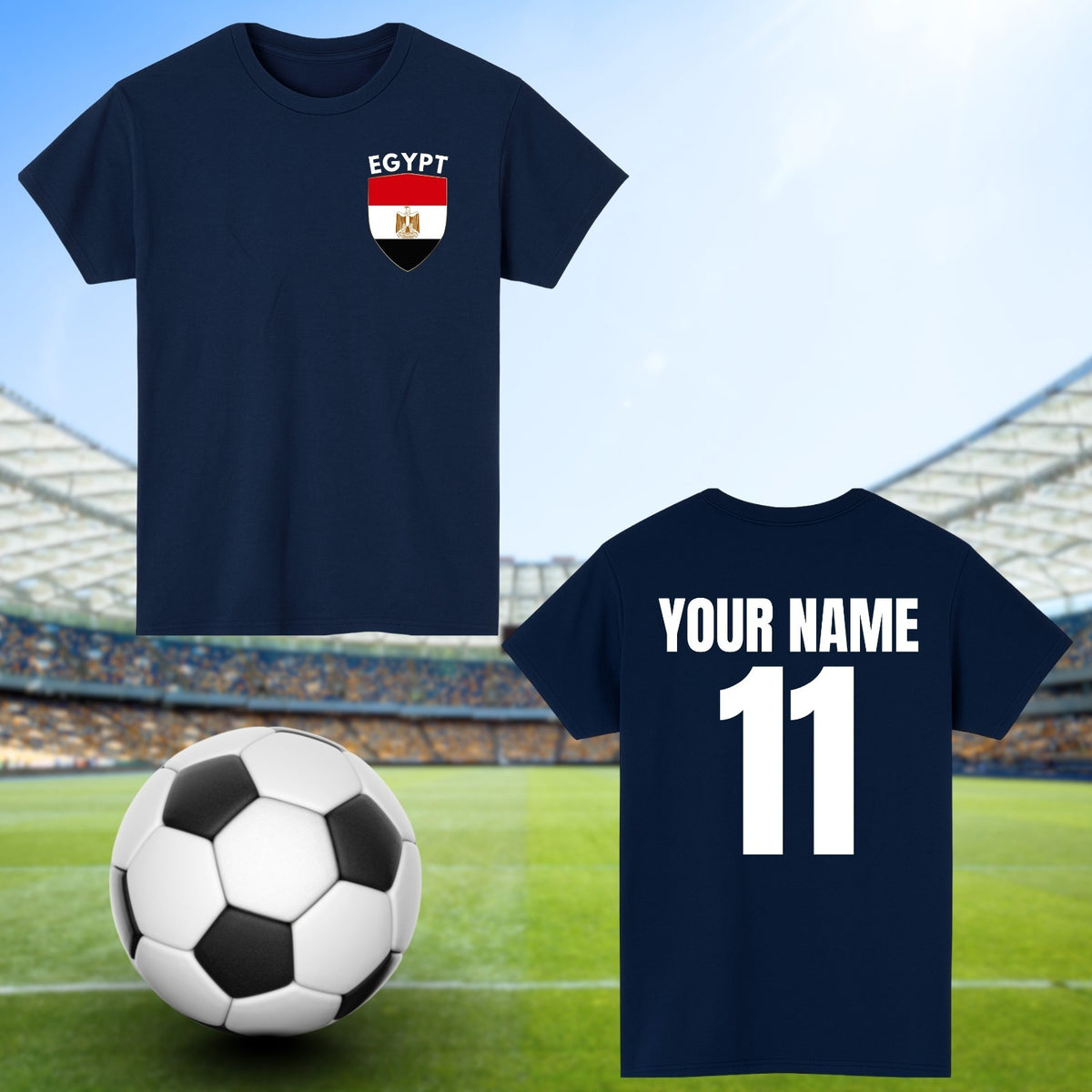 Personalised Egypt Football T-Shirt Custom Name And Number Sports Lover To