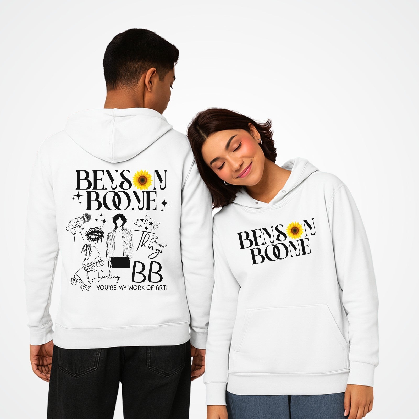 Emotional Pop Front & Back hoodie, Benson Boone concert lyrics tee Hoody