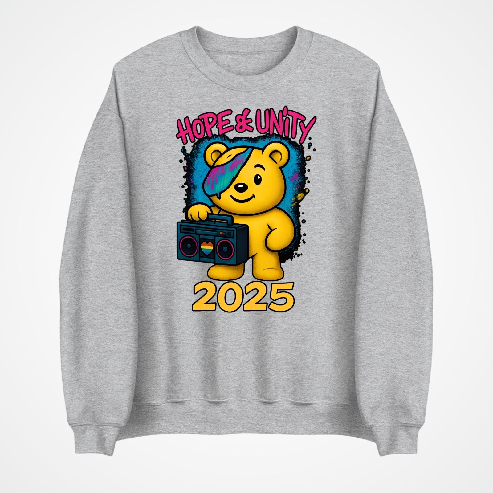 Hope & Unity 2025 Bear Jumper | Positive Sweatshirt | Unisex Gift 3Y–4XL