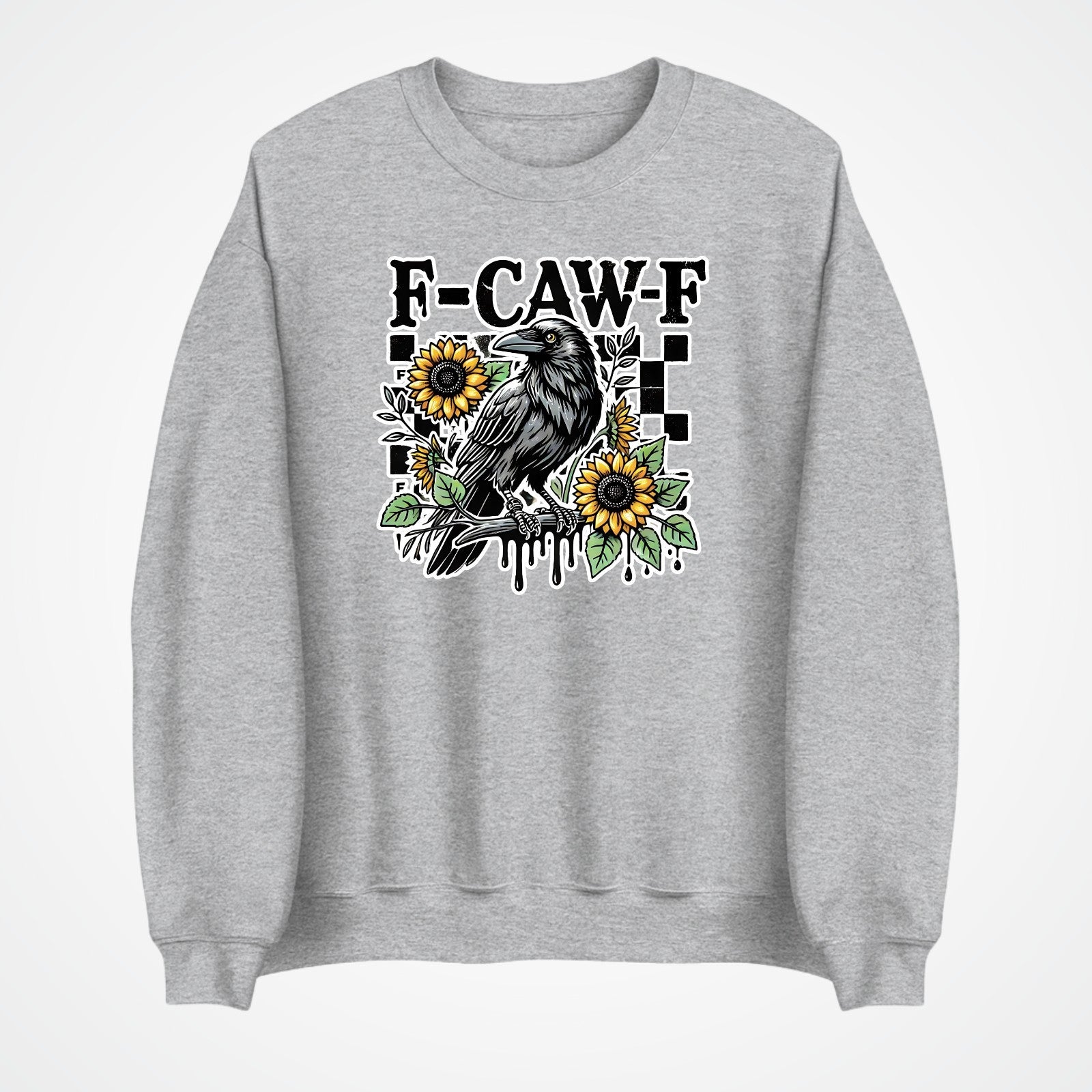 F-CAW-F Sarcastic Chicken Sweatshirt Printed Funny Gothic Gift Crew Neck Jumper