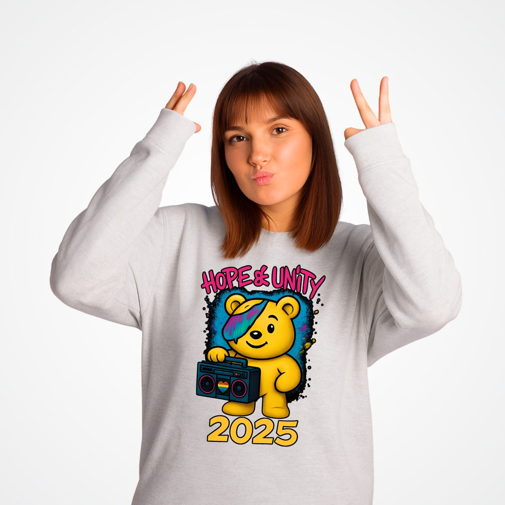 Hope & Unity 2025 Bear Jumper | Positive Sweatshirt | Unisex Gift 3Y–4XL